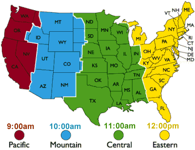 erocefut: map with time zones usa