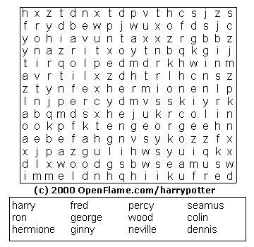 Click on Word Search for Larger Printable version!